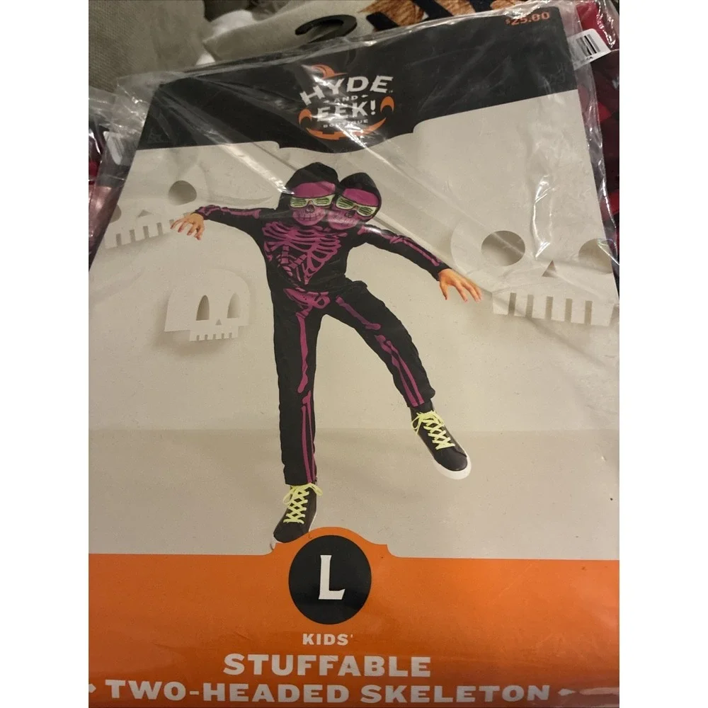 Stuffable Two-Headed Skeleton Kid's Halloween Costume 10-12 Large Hyde And Eek‎